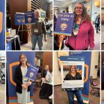 A photo collage featuring eight images of alumni at Annual Meeting