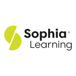 Sophia learning logo with two green half circles facing each other