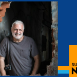 SUNY Empire News graphic with photo of Mark Maio standing in front of a wall with a hole in it.