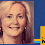 Smiling woman with long blonde hair and hoop earrings in a portrait photo, next to SUNY Empire News logo.