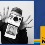 Person holding a Polaroid camera toward the viewer with a printed photo emerging, next to SUNY Empire News logo.