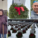 A photo collage of Wreaths Across America participants