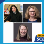 Three portrait photos of women in professional settings, above the SUNY Empire Behind the Scenes logo.